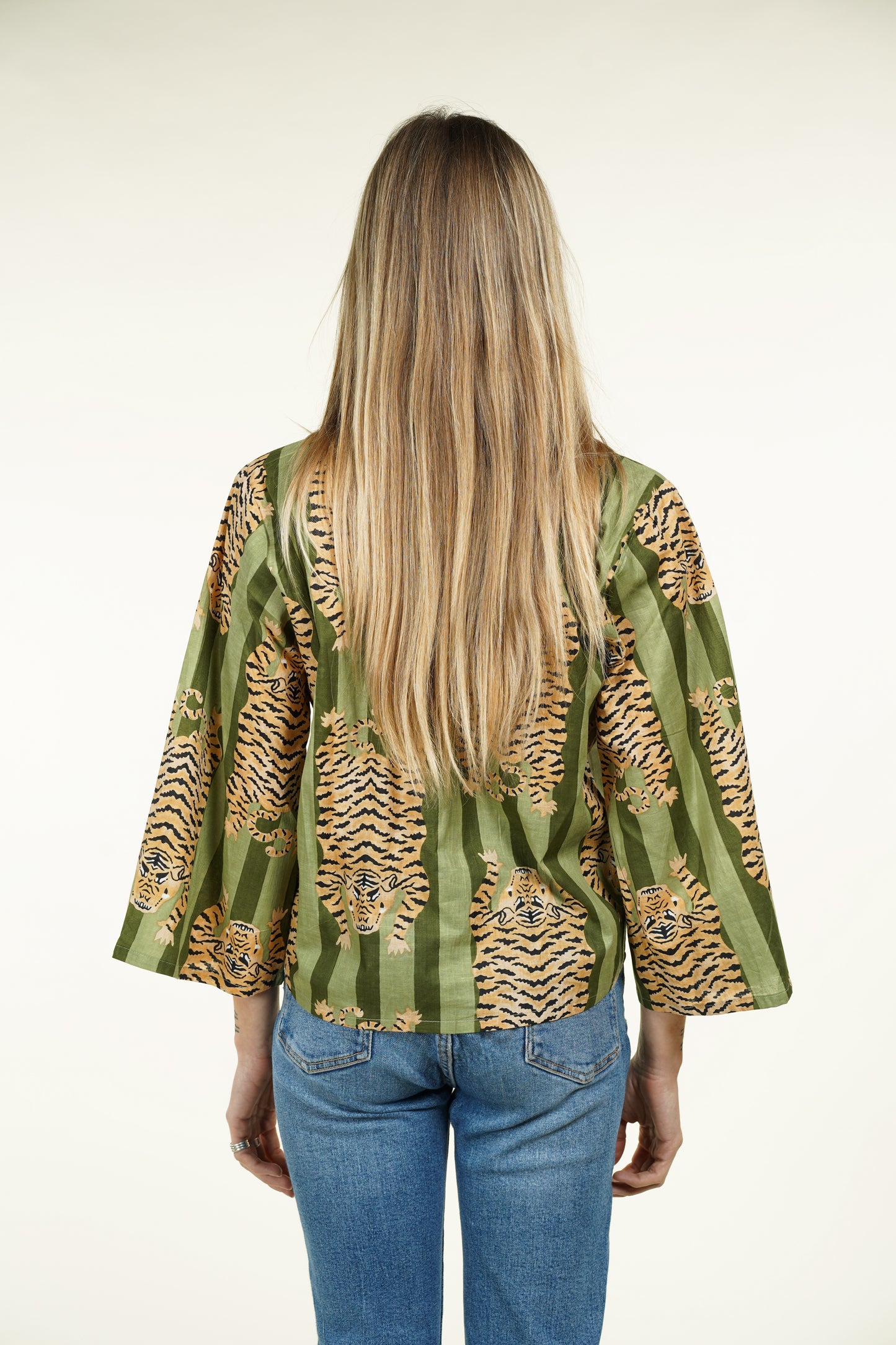 CHEMISE KIMONO TIGRE VERT