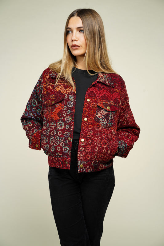 16. KANTHA AJRAK DENIM JACKET XS