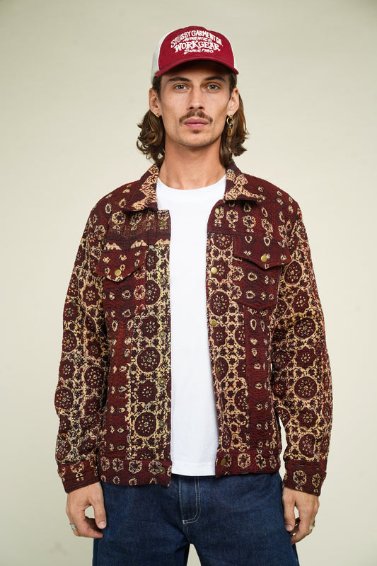 17. KANTHA AJRAK DENIM JACKET L
