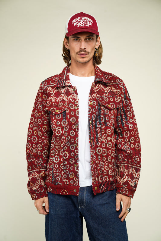 19. KANTHA AJRAK DENIM JACKET L