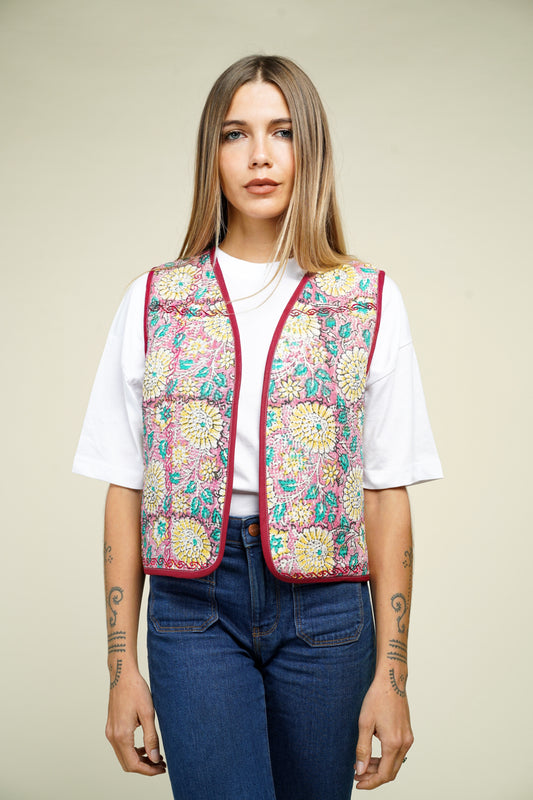 2. GILET KANTHA BLOCKPRINT BAGRU M