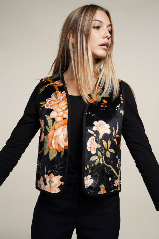 GILET VELOUR NOIR ROMA