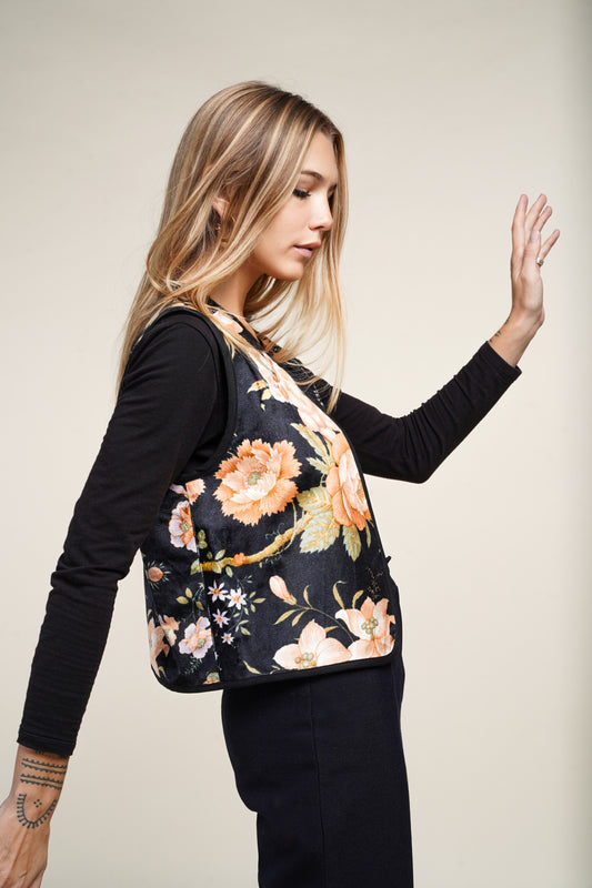 GILET VELOUR NOIR ROMA