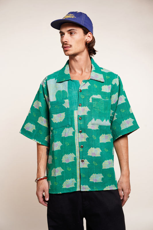 Kantha Shirt – Réversible & Oversize #01
