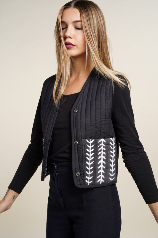 GILET REVERSIBLE BLOCKPRINT MATISSE NOIR