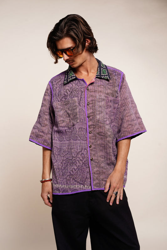 Kantha Shirt – Réversible & Oversize #04