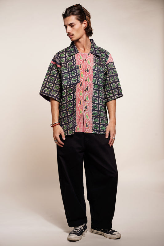 Kantha Shirt – Réversible & Oversize #04