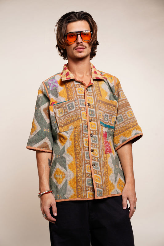 Kantha Shirt – Réversible & Oversize #03