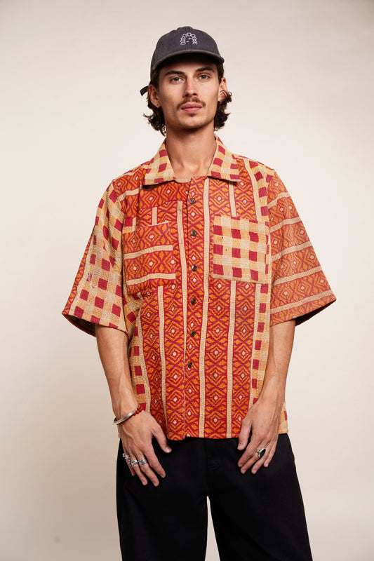 Kantha Shirt – Réversible & Oversize #03