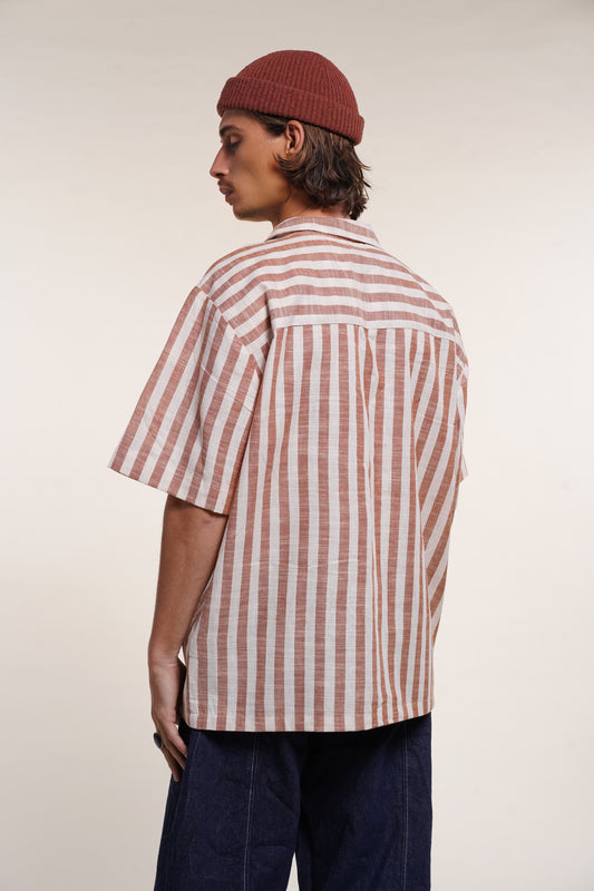 Chemise Khadi - Rayure marron