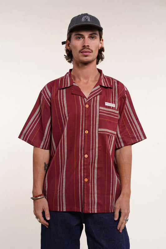 Chemise Khadi - rouge Burgundy