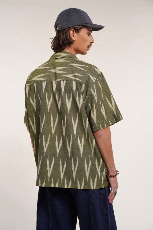 Chemise Khadi - Ikat vert