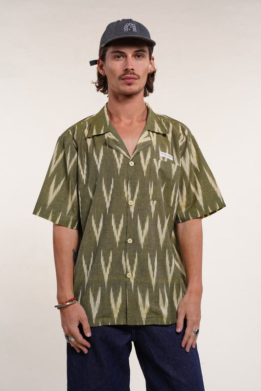 Chemise Khadi - Ikat vert
