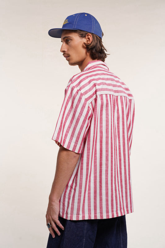 Chemise Khadi - Rayure rouge