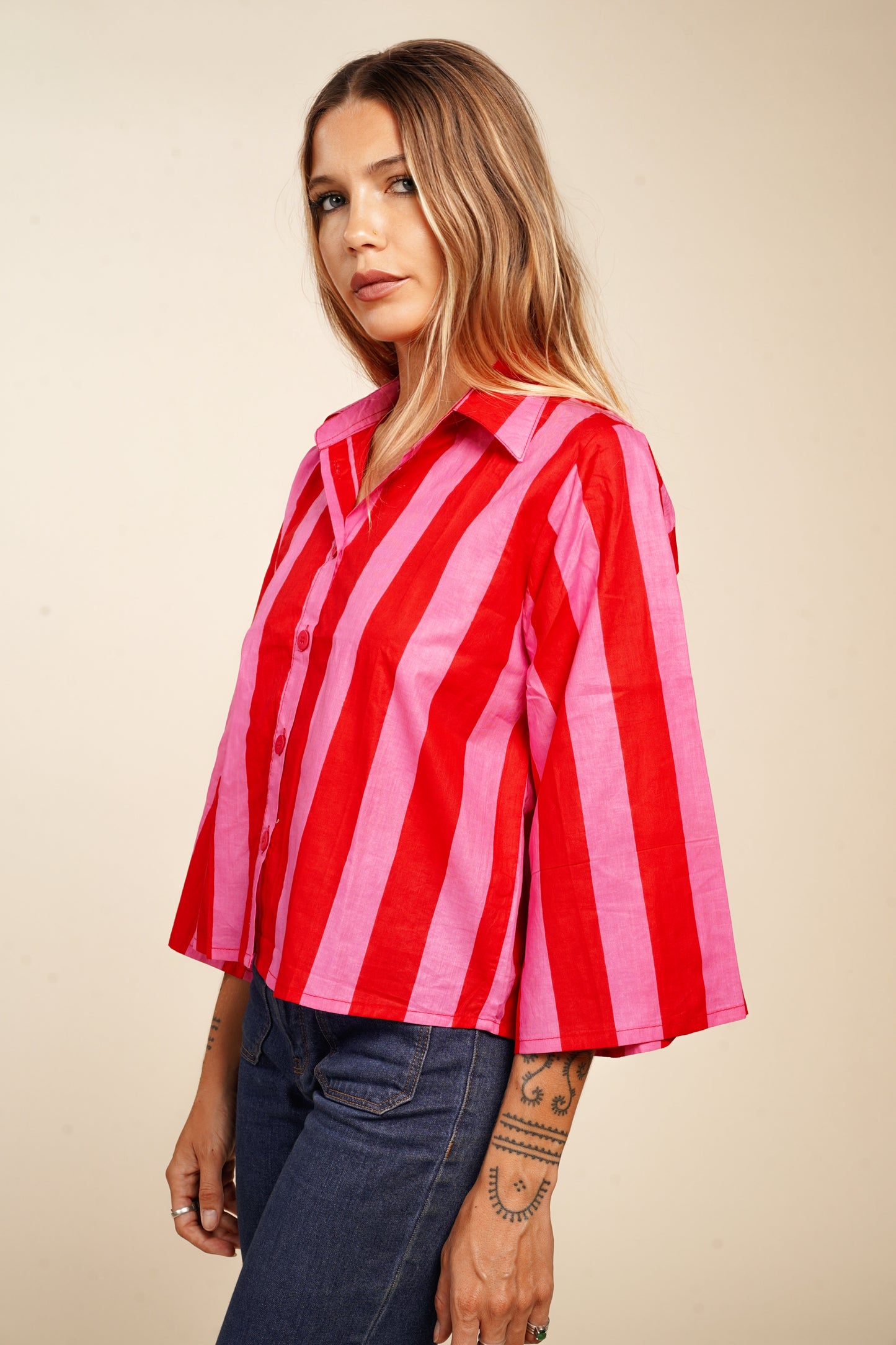 CHEMISE PINK STRIPE