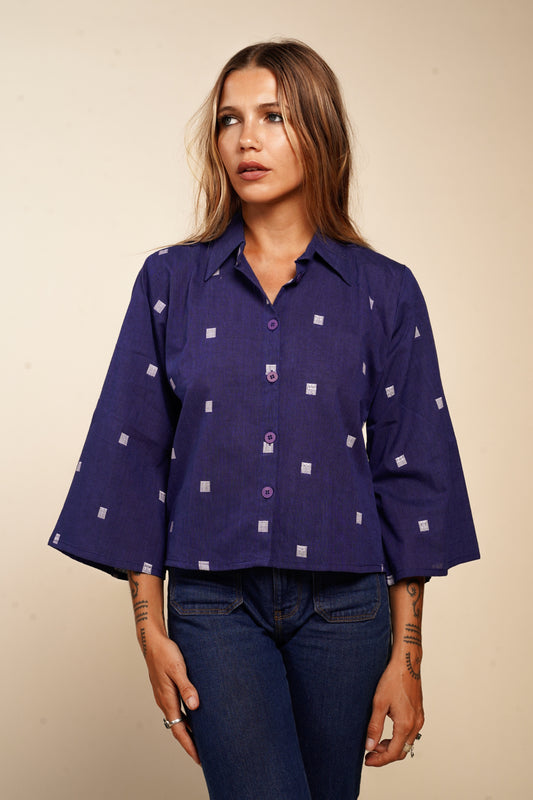 CHEMISE KHADI INDIGO BLUE