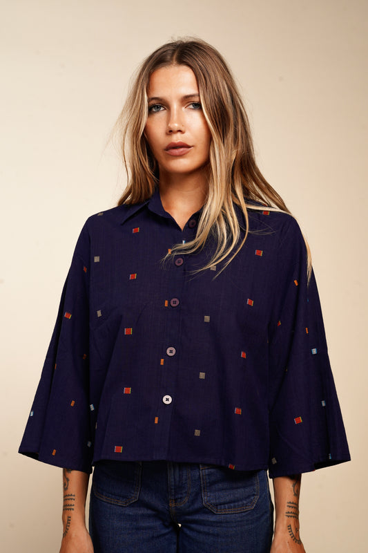 CHEMISE KHADI DARK BLUE