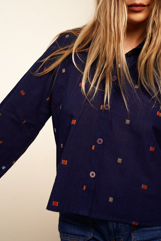 CHEMISE KHADI DARK BLUE