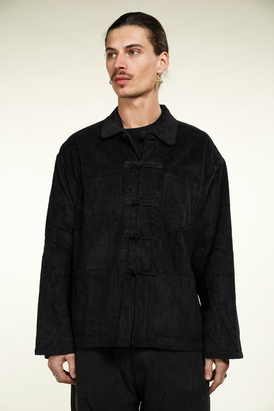 VESTE SHANGHAI VELOURS CORDUROY NOIRE