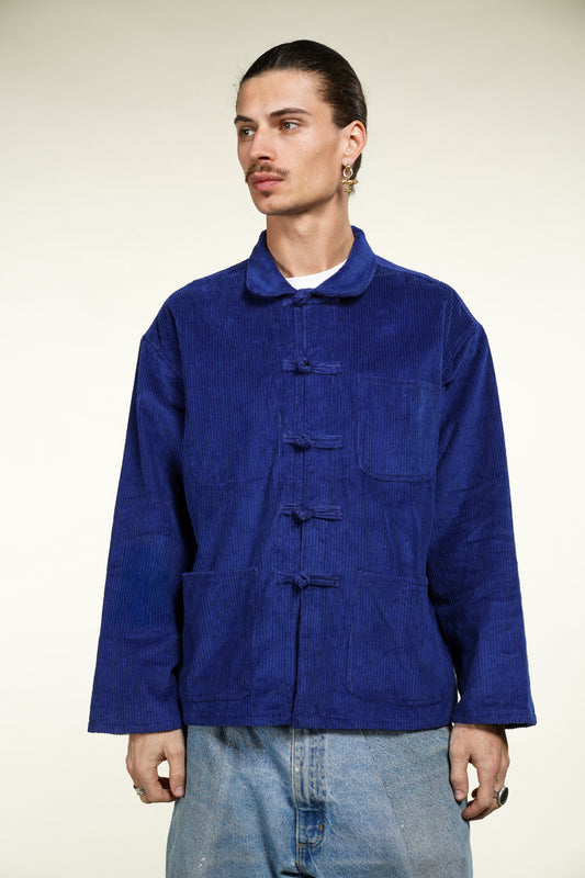 VESTE SHANGHAI VELOURS CORDUROY BLEUE