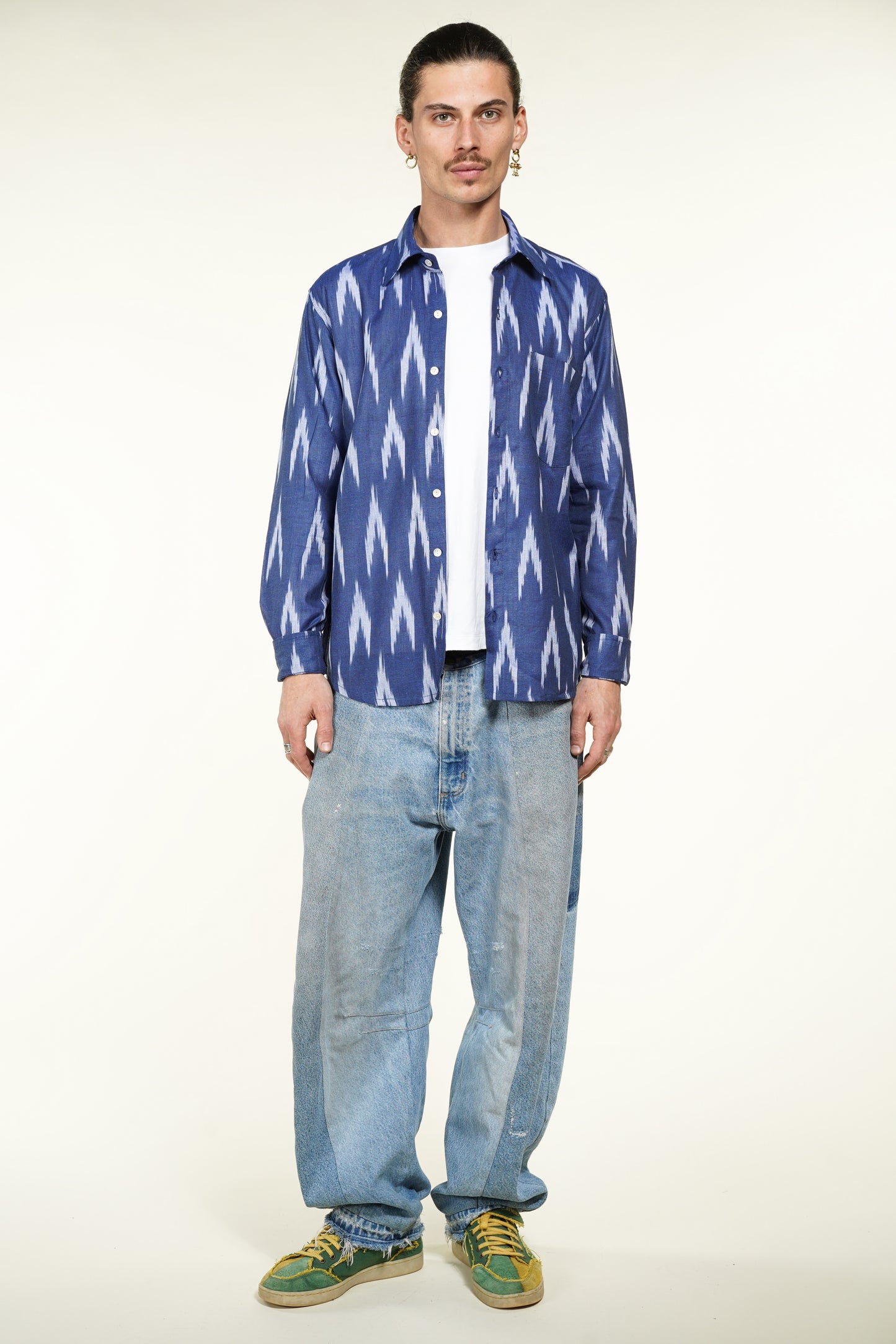 CHEMISE HOMME MANCHES LONGUES IKAT BLEU