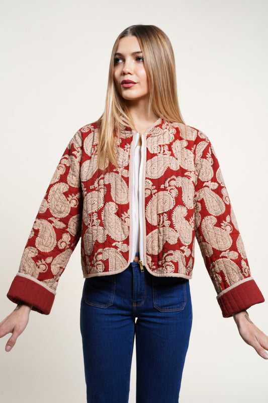 KALI JACKET RED PAISLEY