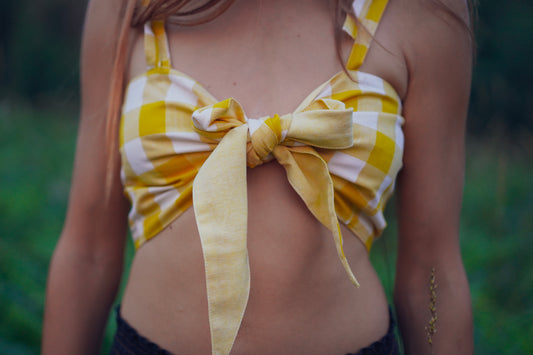CROP TOP VICHY JAUNE