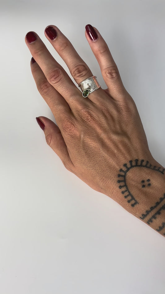 Bague "Envolée" – Tourmaline Verte