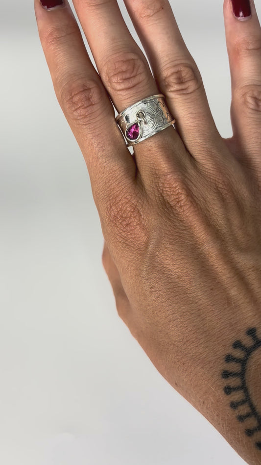 Bague "Envolée" – Tourmaline Rose